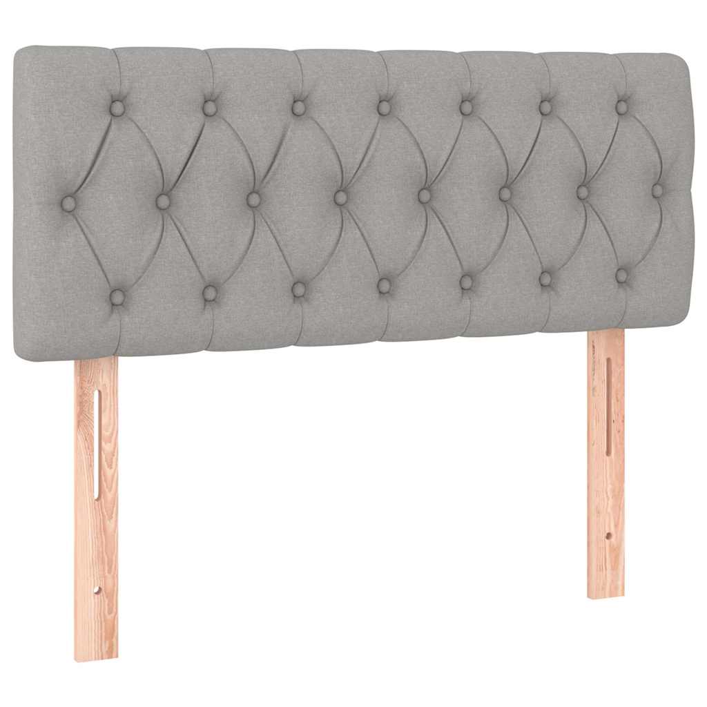Box spring krevet s madracem svjetlosivi 90x190 cm od tkanine