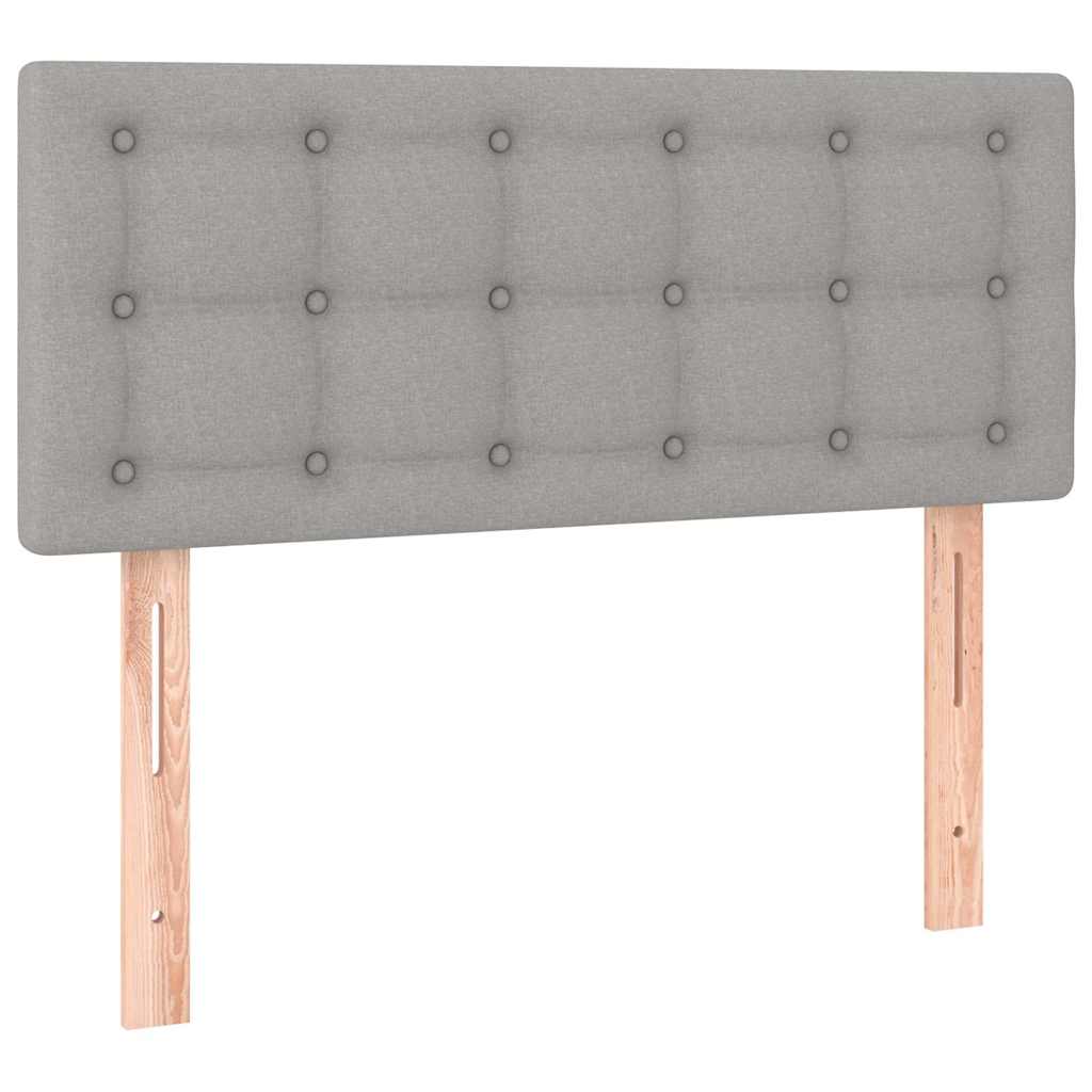 Box spring krevet s madracem svjetlosivi 90x190 cm od tkanine