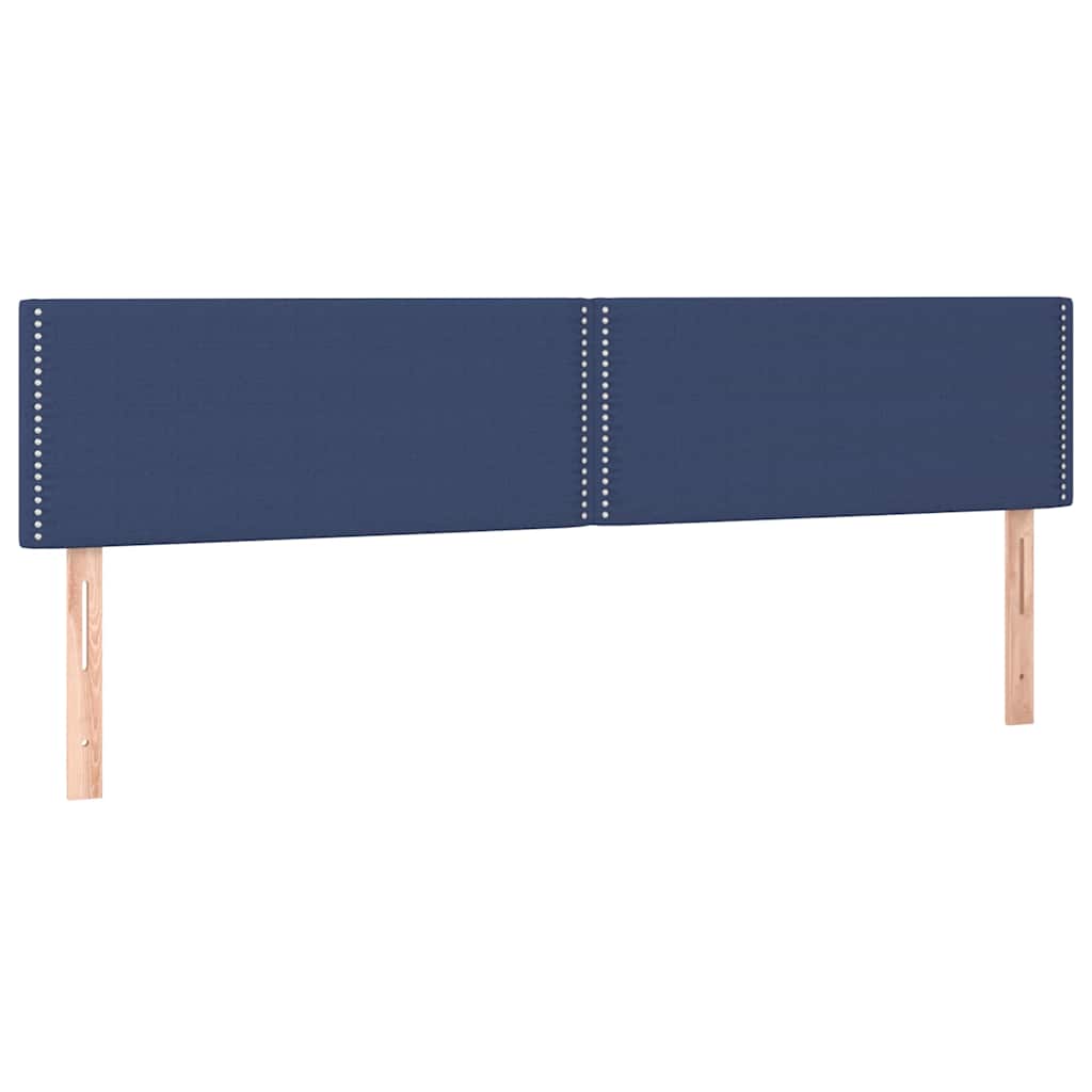 Krevet s oprugama i madracem plavi 200 x 200 cm od tkanine