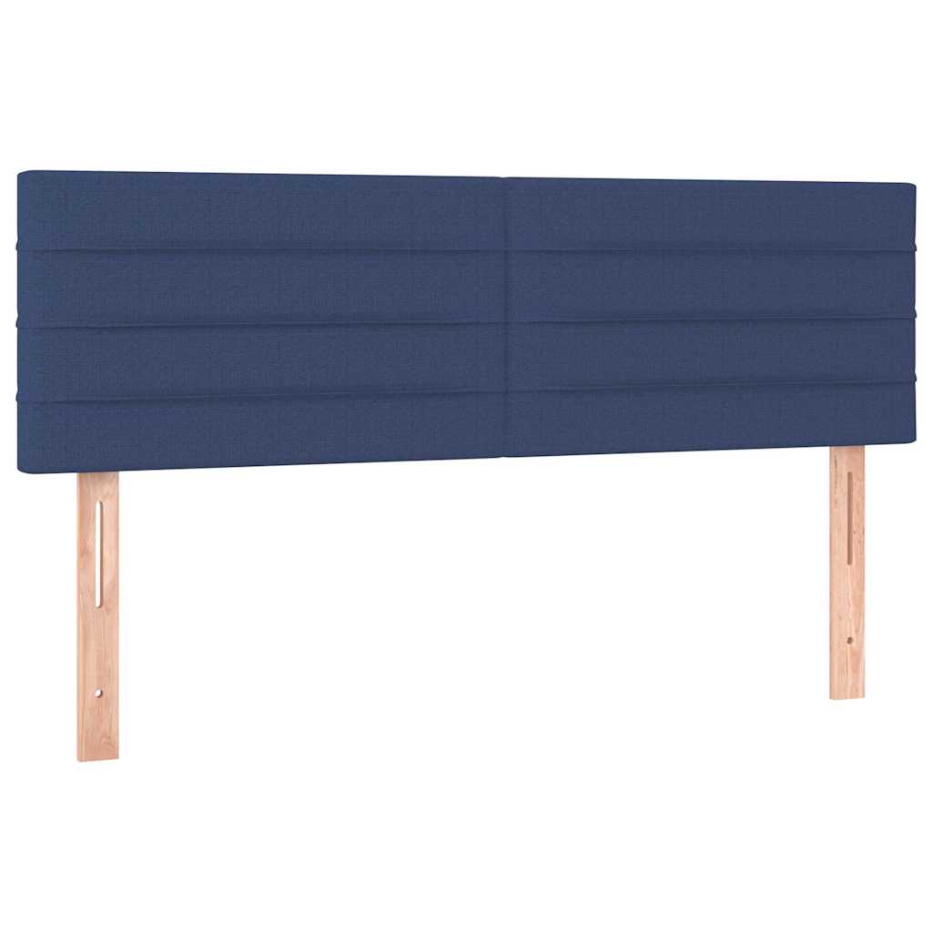 Krevet s oprugama i madracem plavi 140 x 190 cm od tkanine