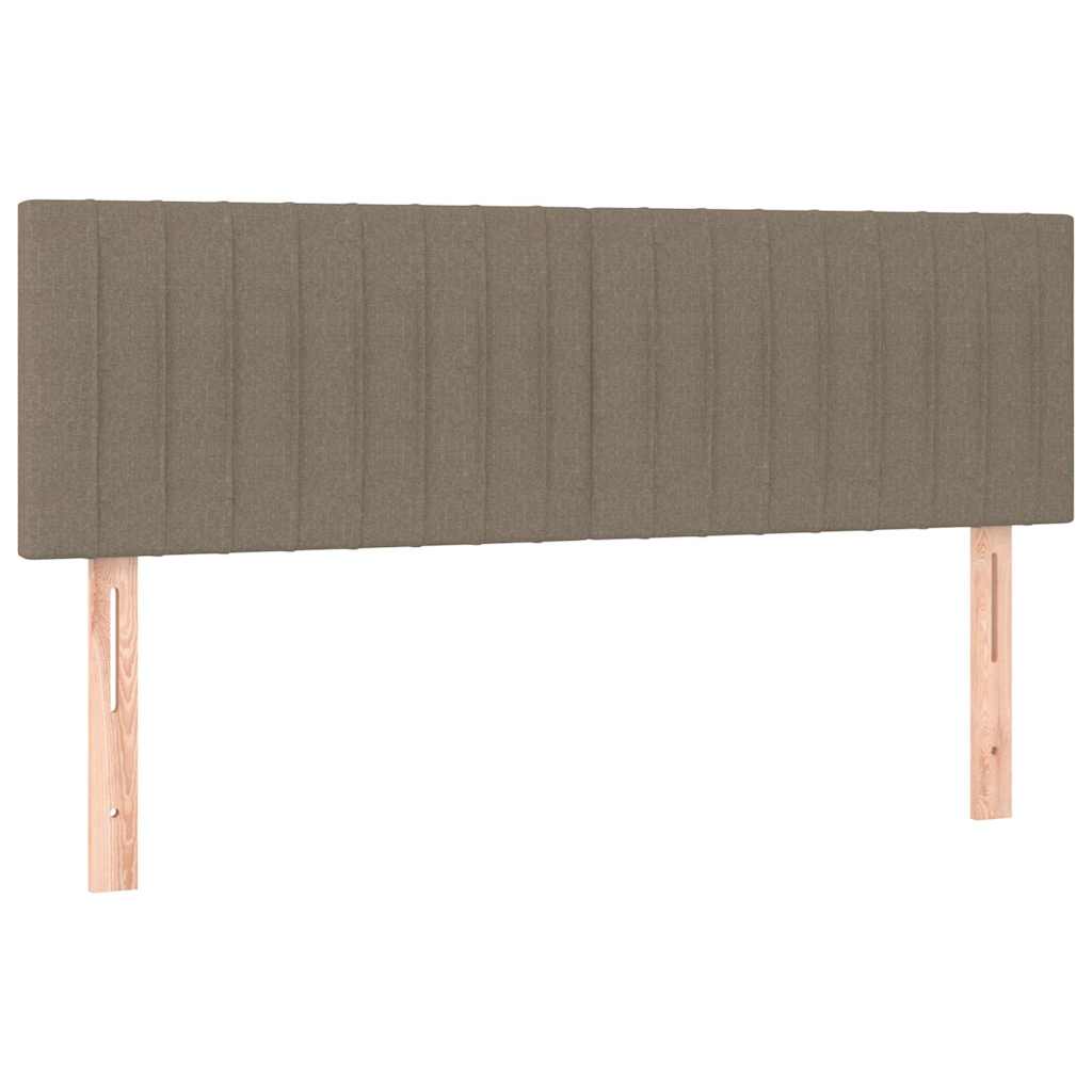 Krevet s oprugama i madracem smeđesivi 140 x 190 cm od tkanine