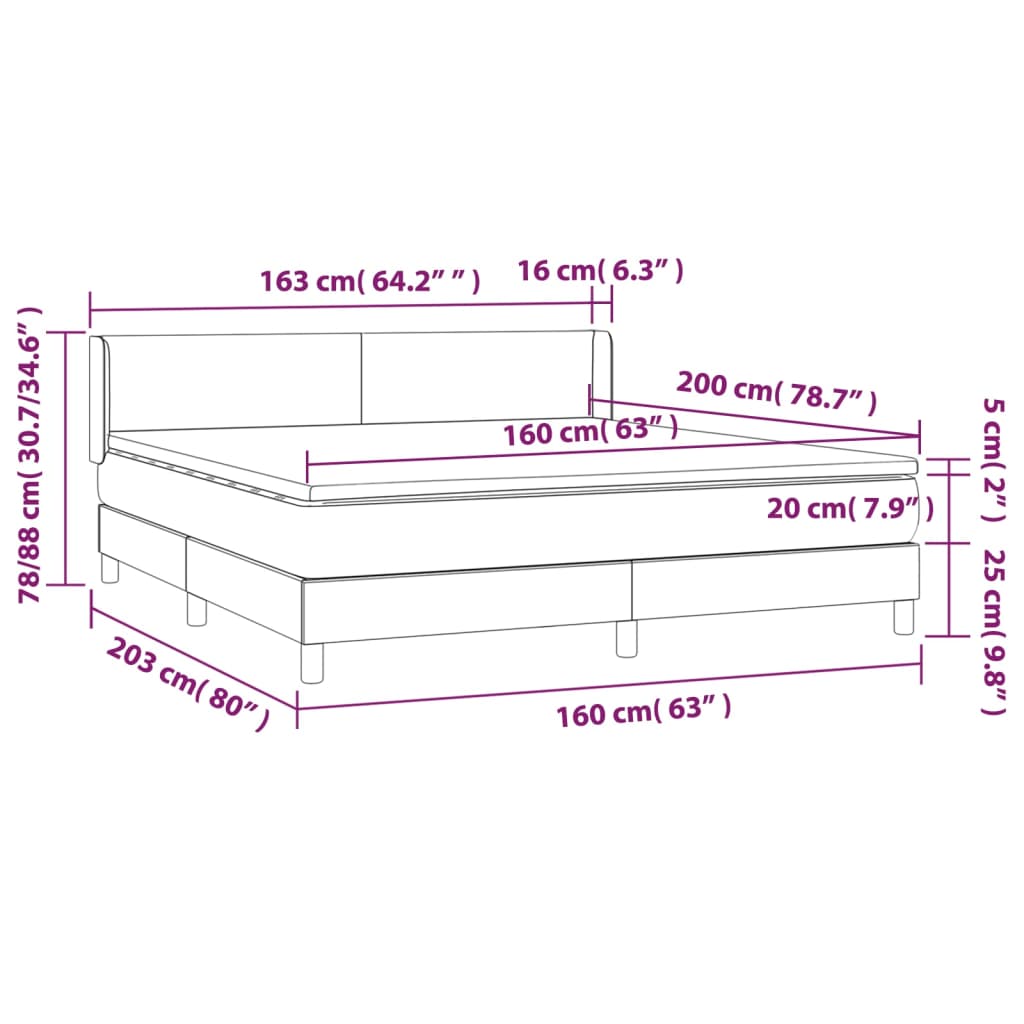 Krevet s oprugama i madracem krem 160x200 cm od umjetne kože