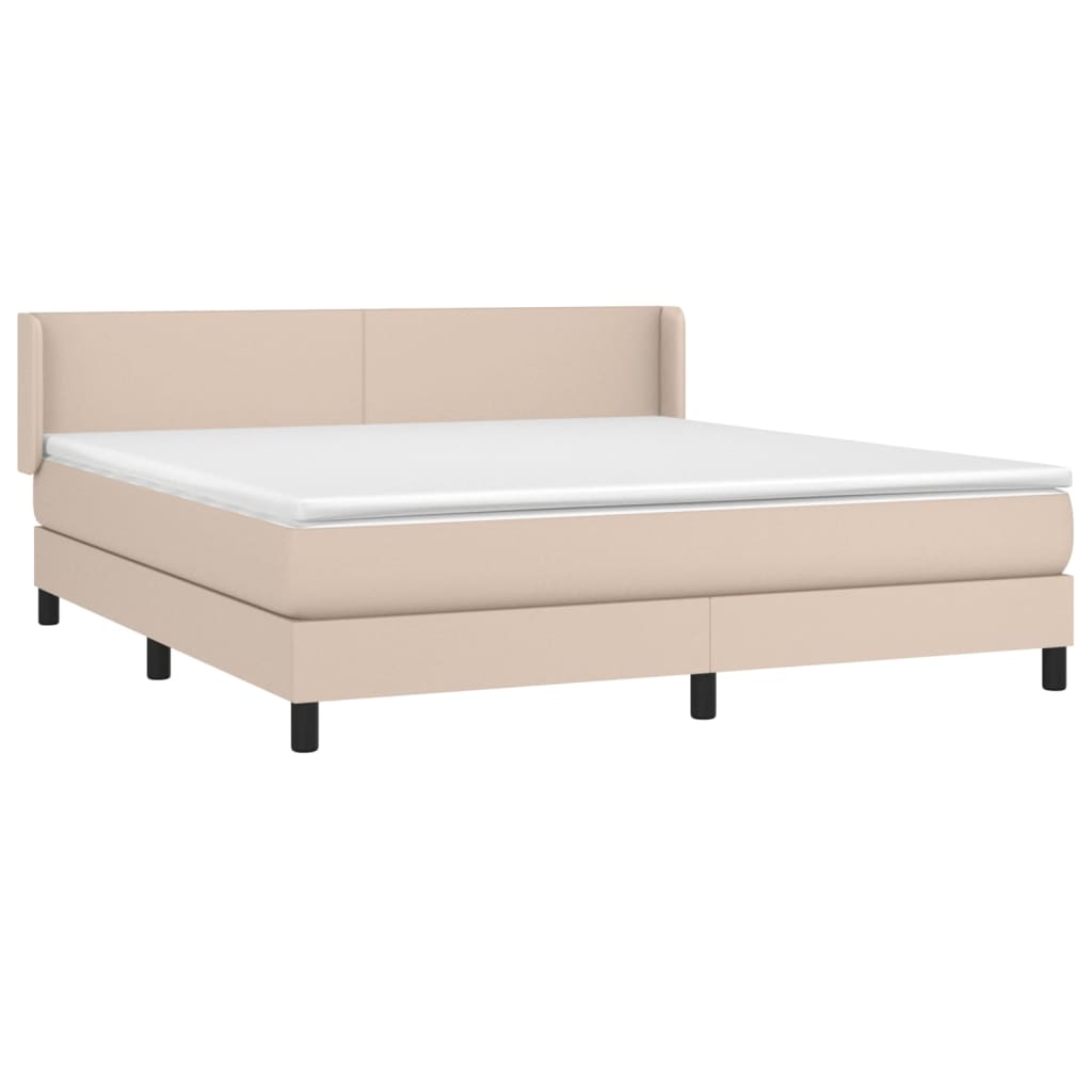 Krevet box spring s madracem cappuccino 180x200 cm umjetna koža