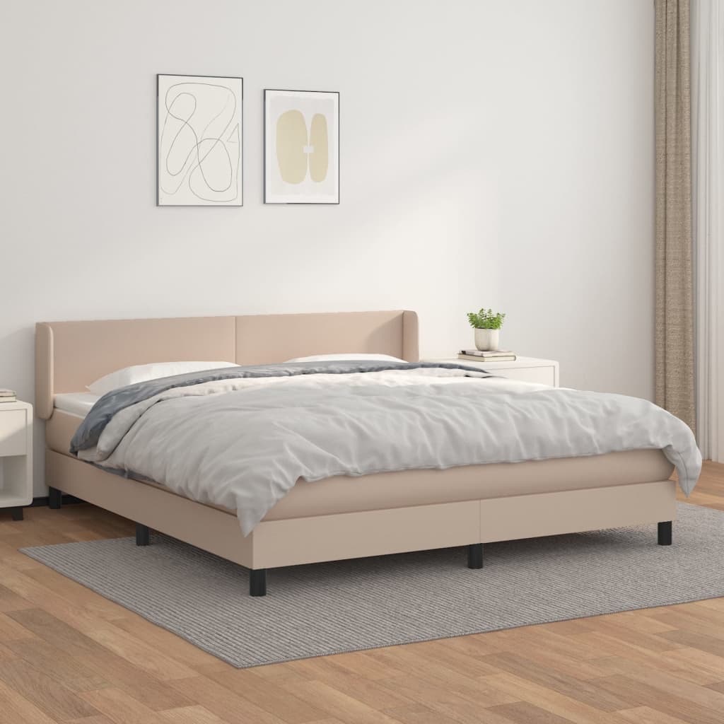 Krevet box spring s madracem cappuccino 180x200 cm umjetna koža