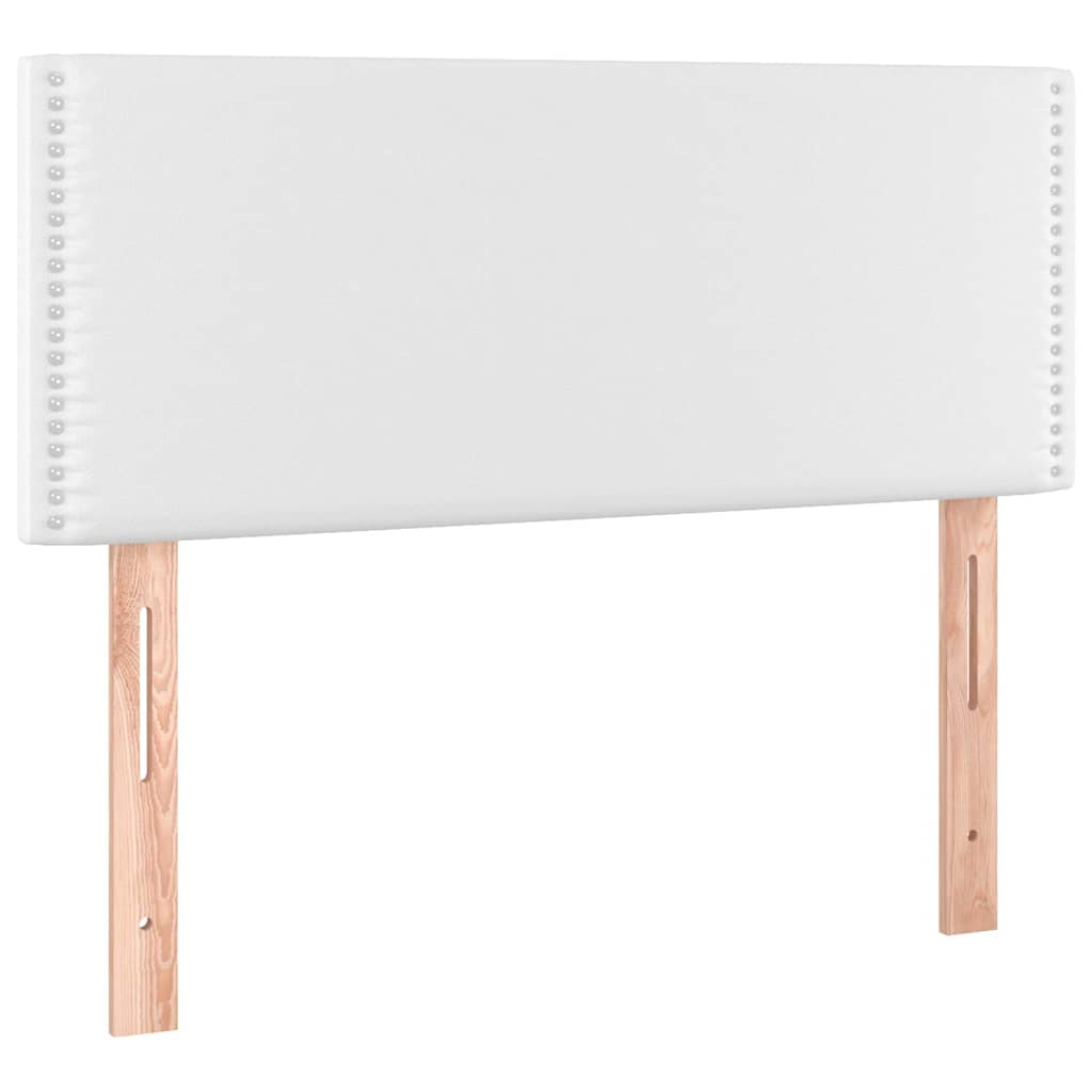 Krevet s oprugama i madracem bijeli 100x200 cm od umjetne kože