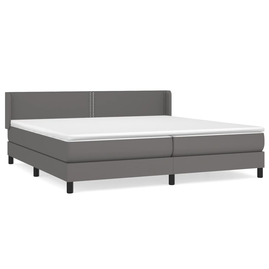 Krevet s oprugama i madracem sivi 200x200 cm od umjetne kože