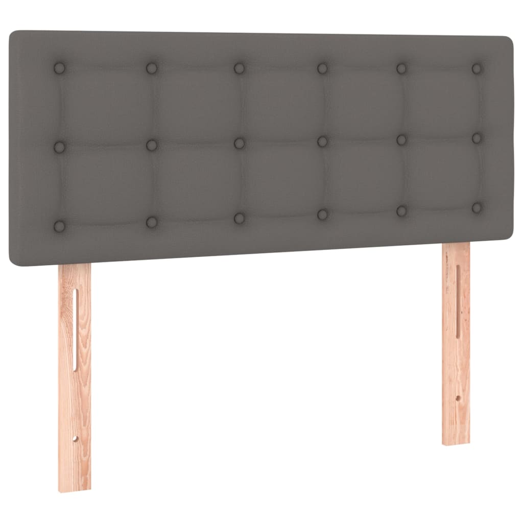 Krevet s oprugama i madracem sivi 90 x 200 cm od umjetne kože
