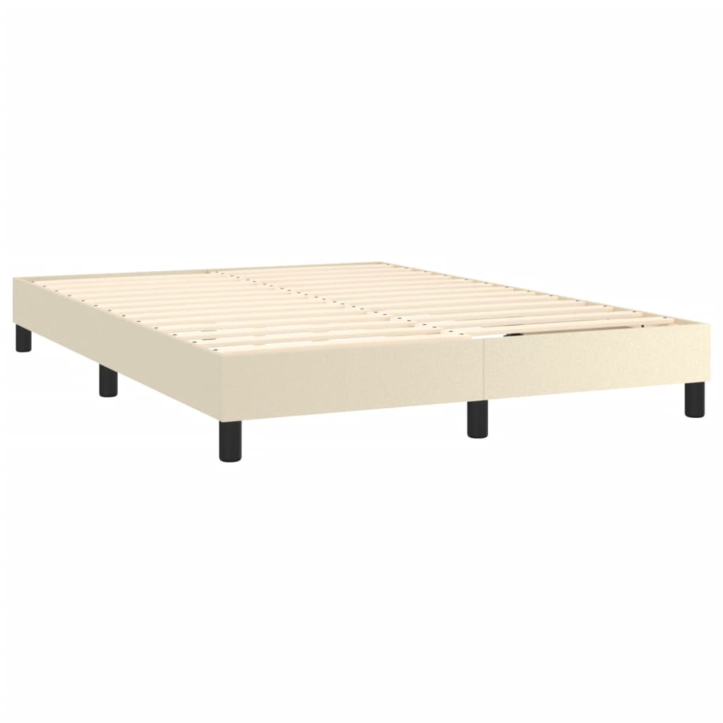 Krevet s oprugama i madracem krem 140x200 cm od umjetne kože