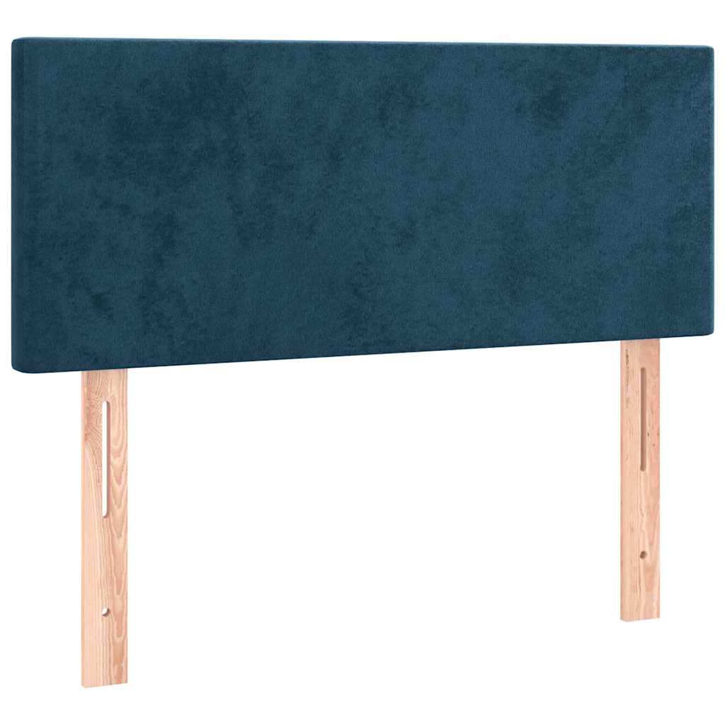 Box spring krevet s madracem tamnoplavi 90x200 cm baršunasti