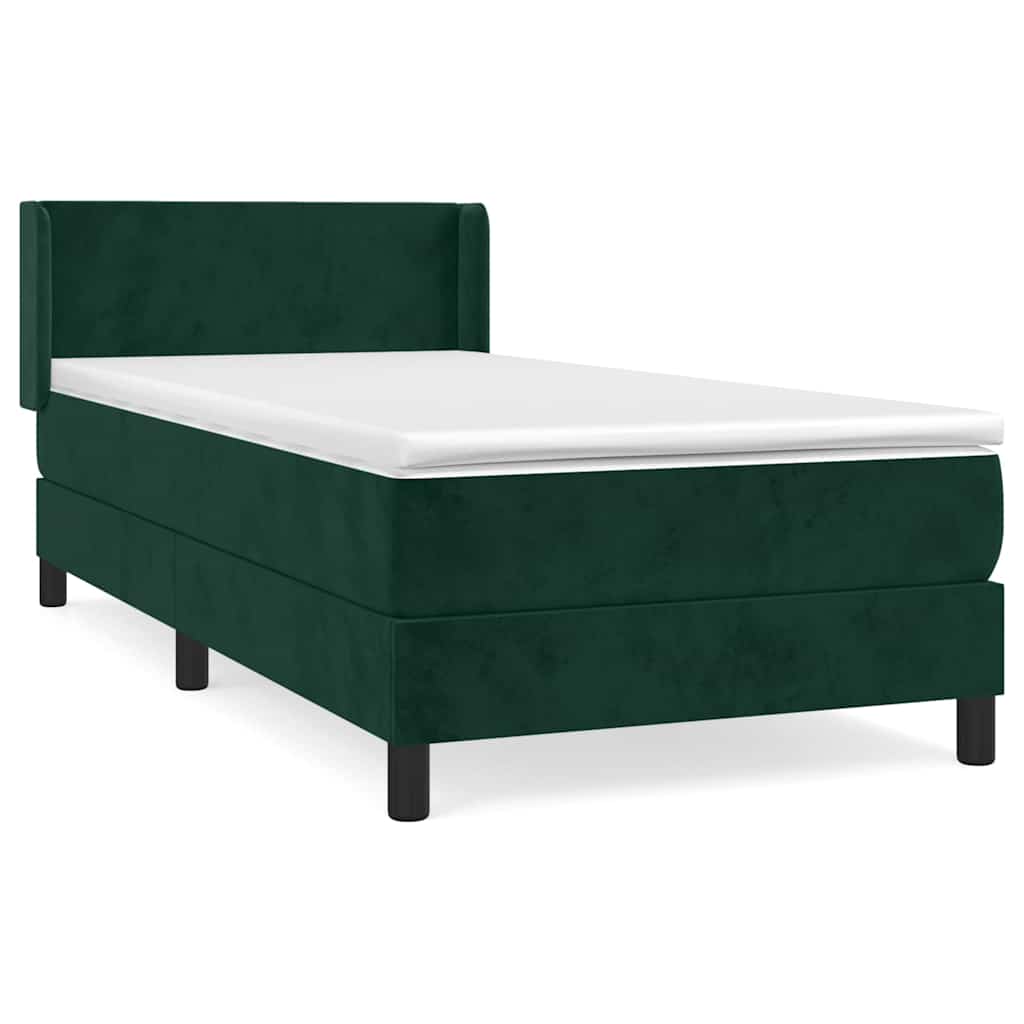 Box spring krevet s madracem tamnozeleni 100x200 cm baršunasti