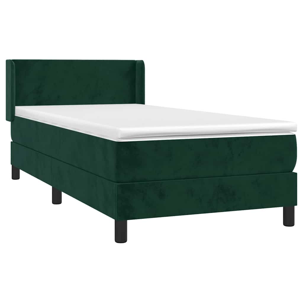 Box spring krevet s madracem tamnozeleni 100x200 cm baršunasti