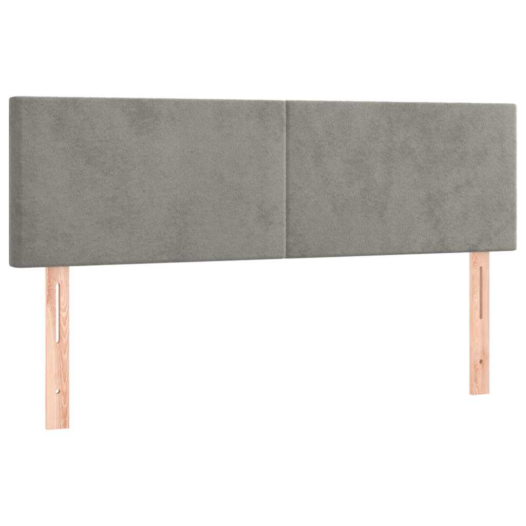 Krevet s oprugama i madracem svjetlosivi 140x200 cm baršunasti