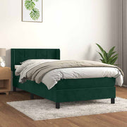 Box spring krevet s madracem tamnozeleni 80 x 200 cm baršunasti