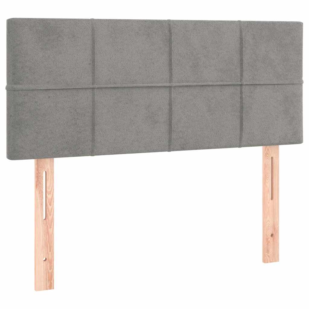 Box spring krevet s madracem svjetlosivi 100x200 cm baršunasti