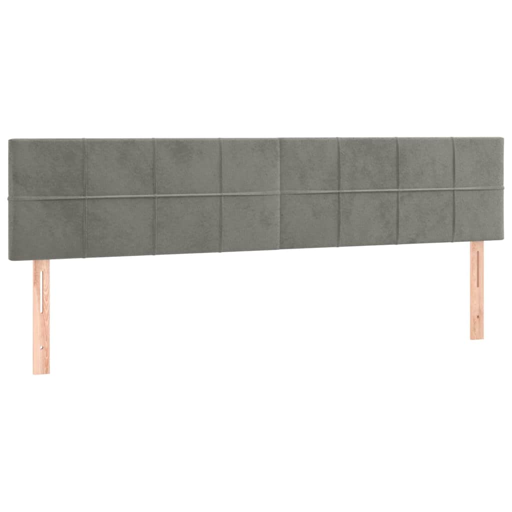 Krevet s oprugama i madracem svjetlosivi 200x200 cm baršunasti