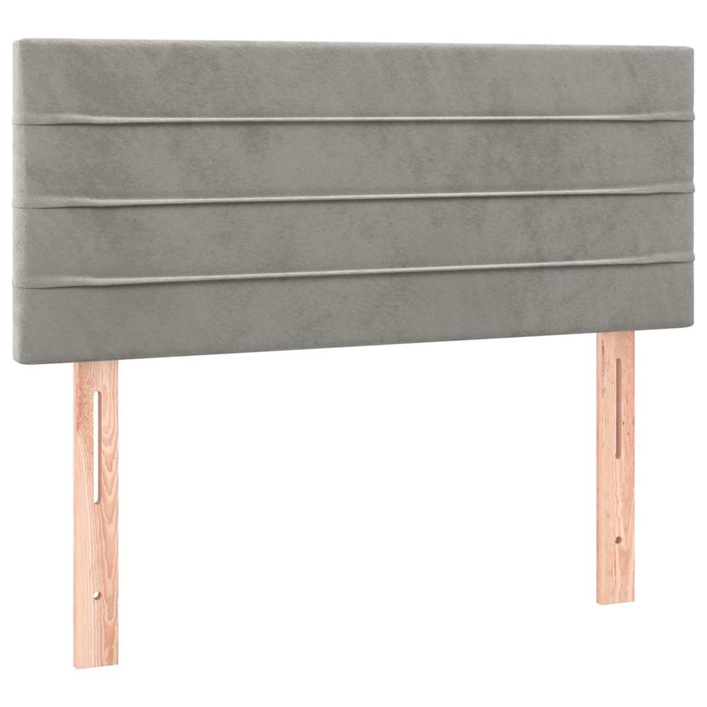Box spring krevet s madracem svjetlosivi 90x190 cm baršunasti