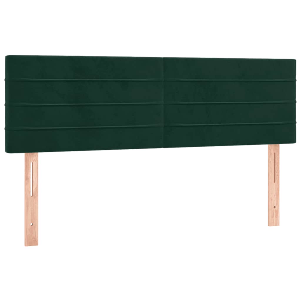 Krevet s oprugama i madracem tamnozeleni 140x190 cm baršunasti