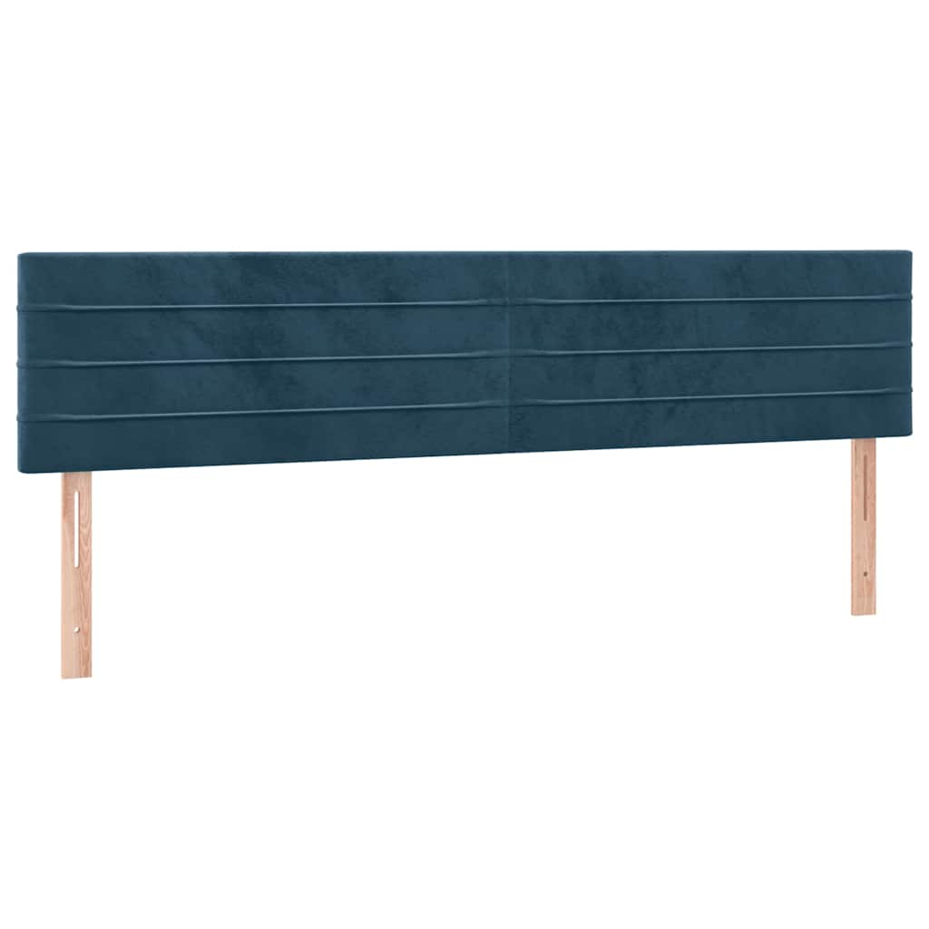 Krevet s oprugama i madracem tamnoplavi 200x200 cm baršunasti