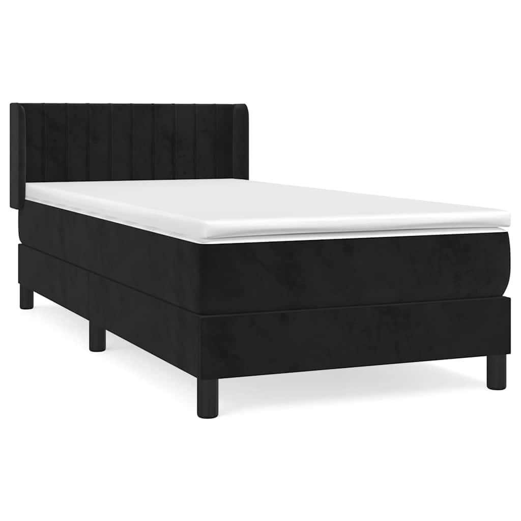 Box spring krevet s madracem crni 90x190 cm baršunasti
