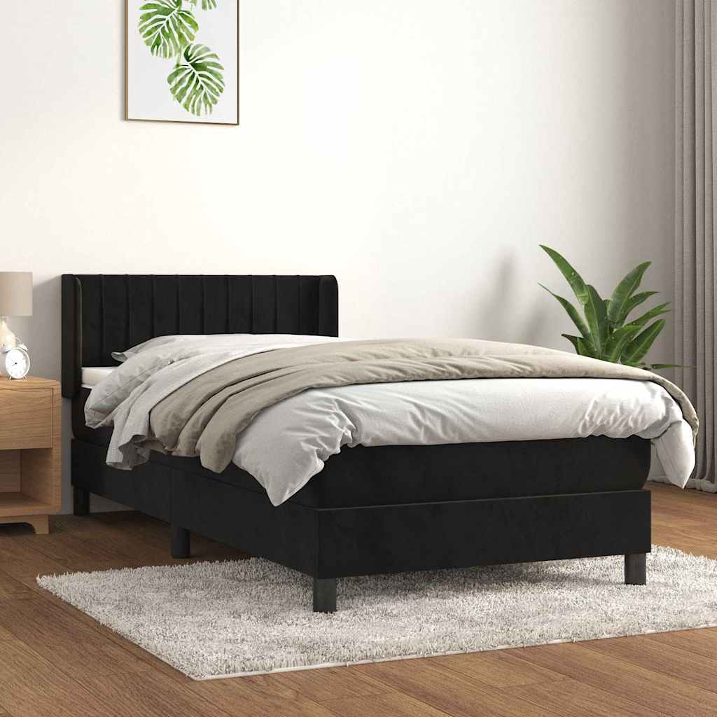Box spring krevet s madracem crni 90x190 cm baršunasti
