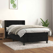 Box spring krevet s madracem crni 100x200 cm baršunasti