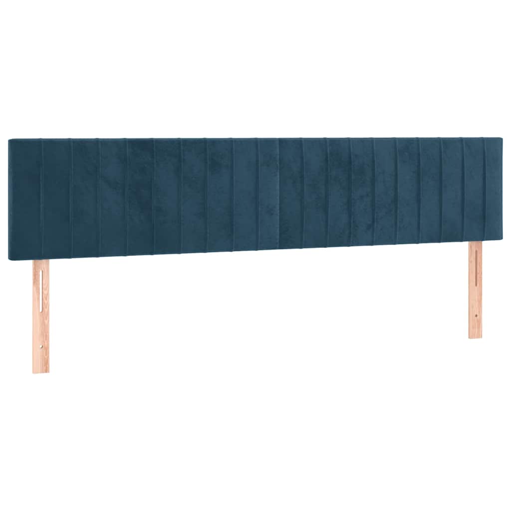 Krevet s oprugama i madracem tamnoplavi 160x200 cm baršunasti
