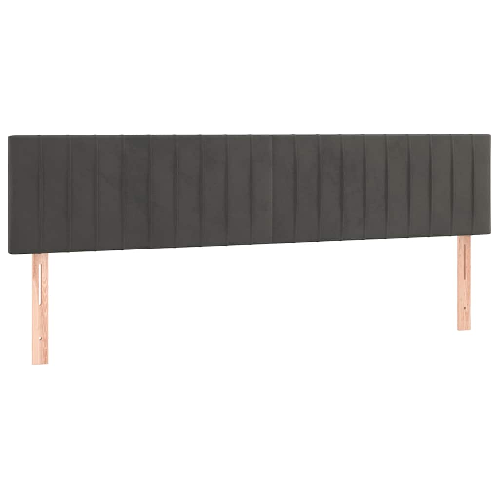 Krevet s oprugama i madracem tamnosivi 200x200 cm baršunasti