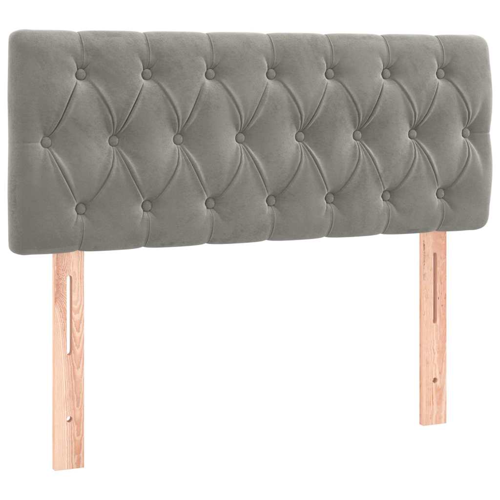Box spring krevet s madracem svjetlosivi 90x190 cm baršunasti