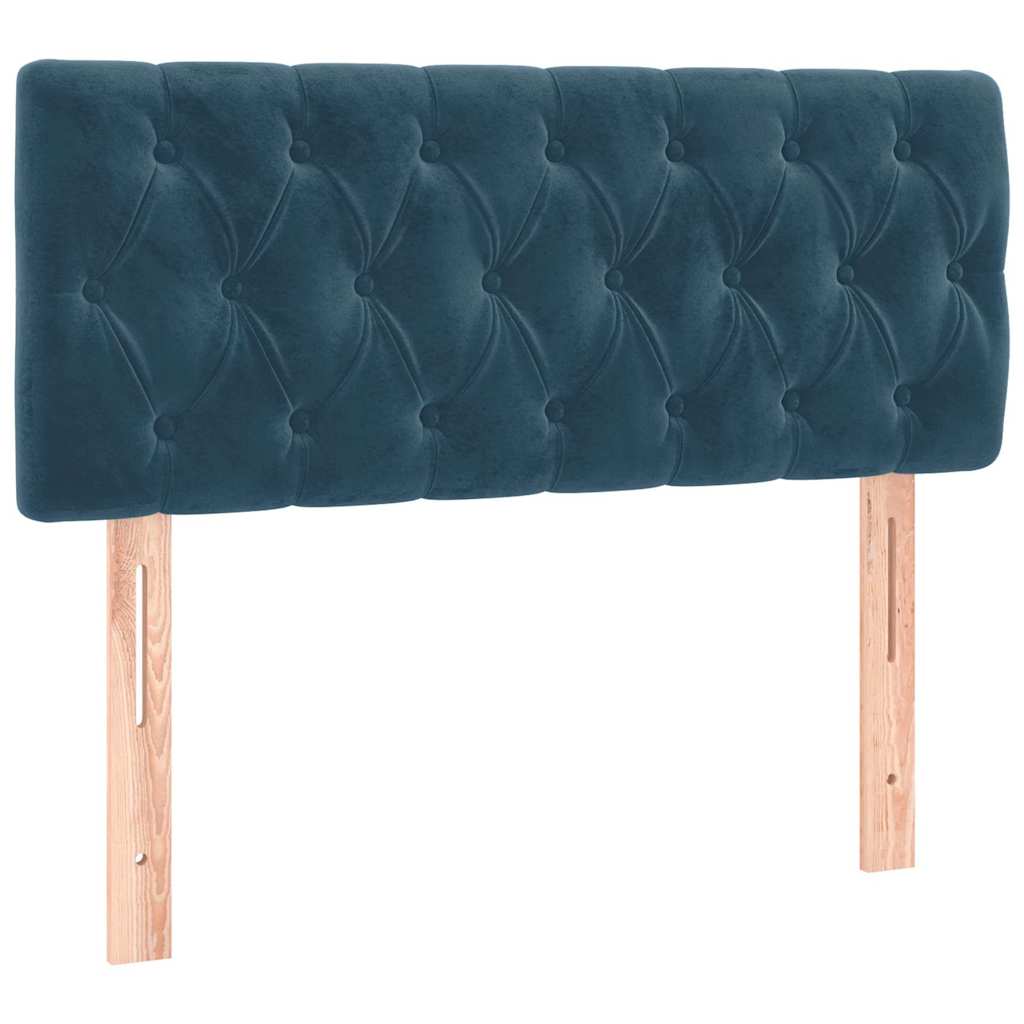 Box spring krevet s madracem tamnoplavi 90x200 cm baršunasti