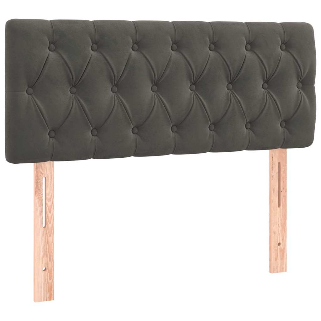 Box spring krevet s madracem tamnosivi 100x200 cm baršunasti