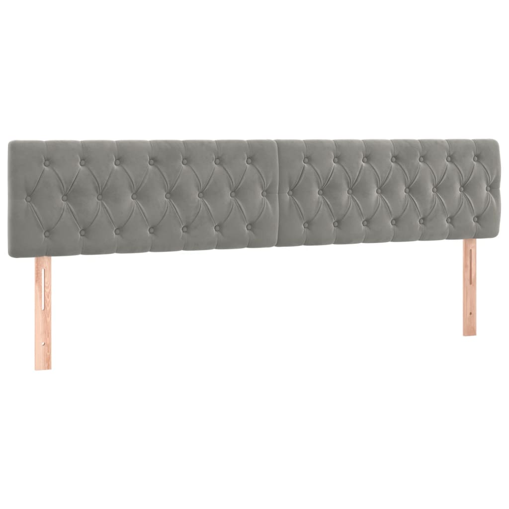 Krevet s oprugama i madracem svjetlosivi 200x200 cm baršunasti