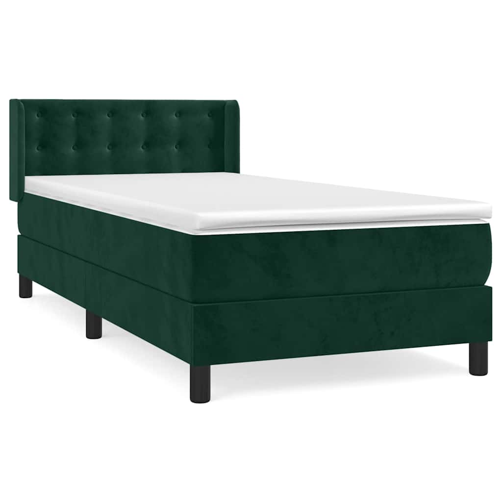Box spring krevet s madracem tamnozeleni 80 x 200 cm baršunasti