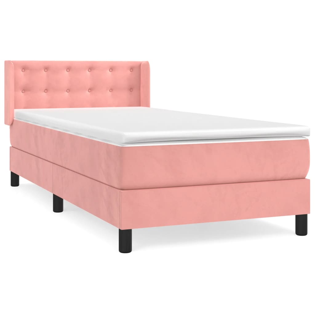 Box spring krevet s madracem ružičasti 80 x 200 cm baršunasti