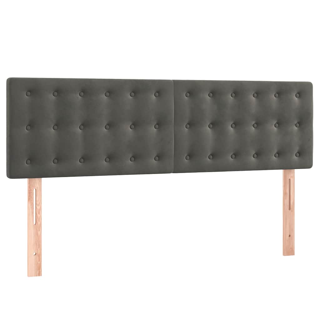 Krevet s oprugama i madracem tamnosivi 140x190 cm baršunasti