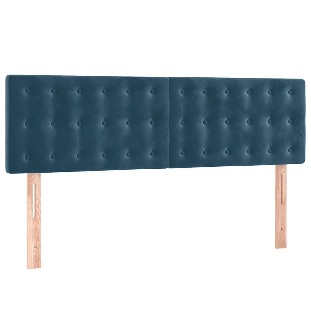 Krevet s oprugama i madracem tamnoplavi 140x190 cm baršunasti