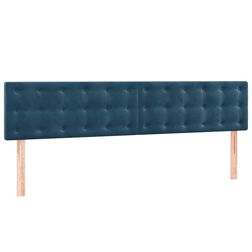 Krevet s oprugama i madracem tamnoplavi 200x200 cm baršunasti