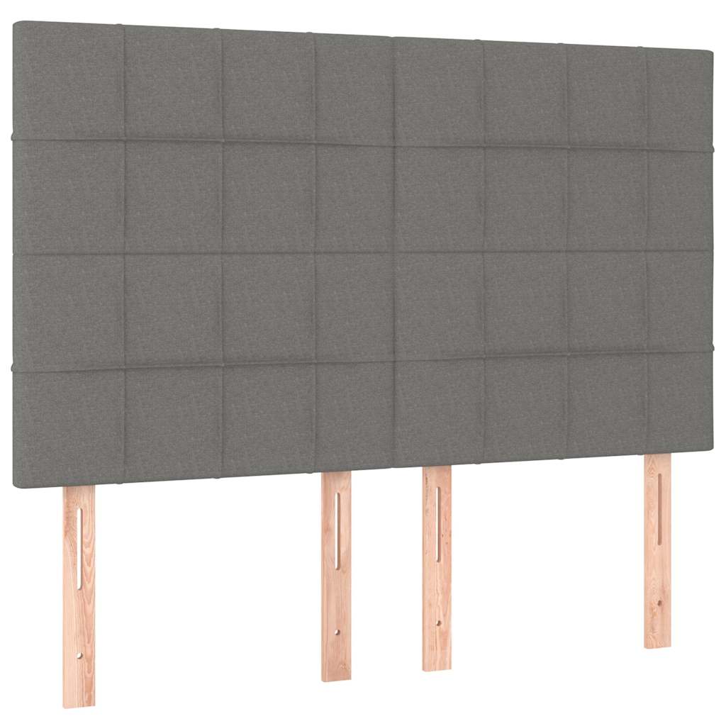Krevet s oprugama i madracem tamnosivi 140x190 cm od tkanine