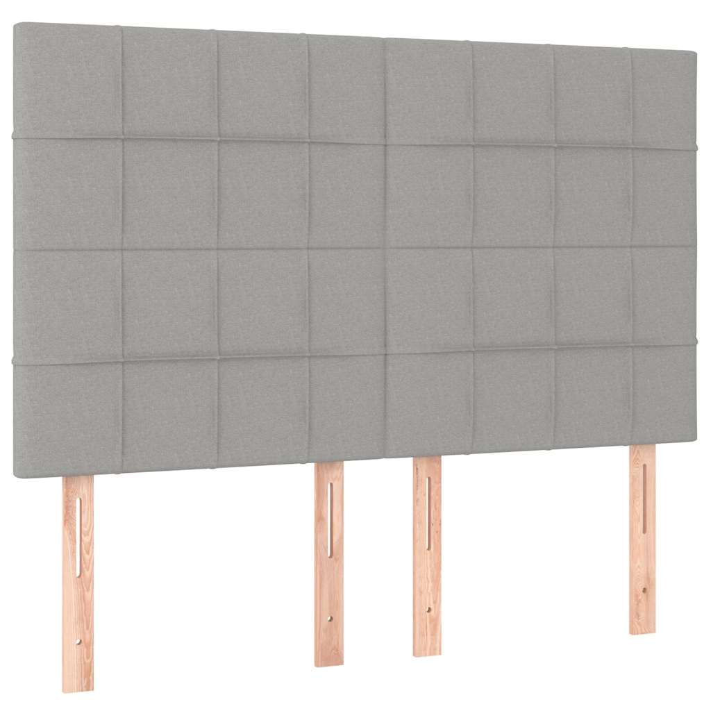 Krevet box spring s madracem svjetlosivi 140x200 cm od tkanine