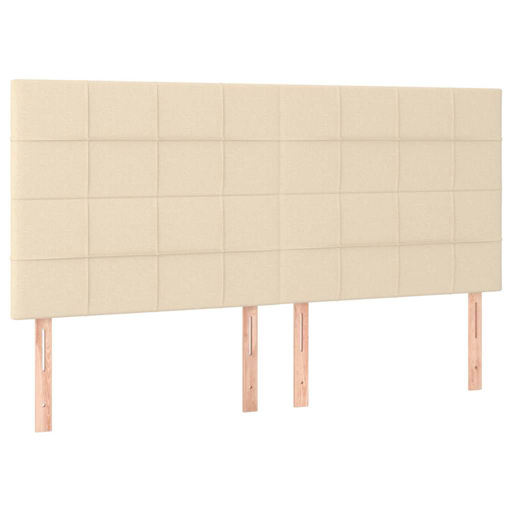 Krevet s oprugama i madracem krem 160x200 cm od tkanine