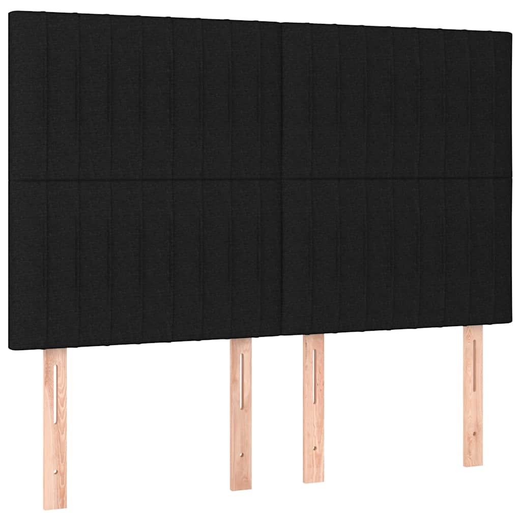 Krevet s oprugama i madracem crni 140 x 190 cm od tkanine