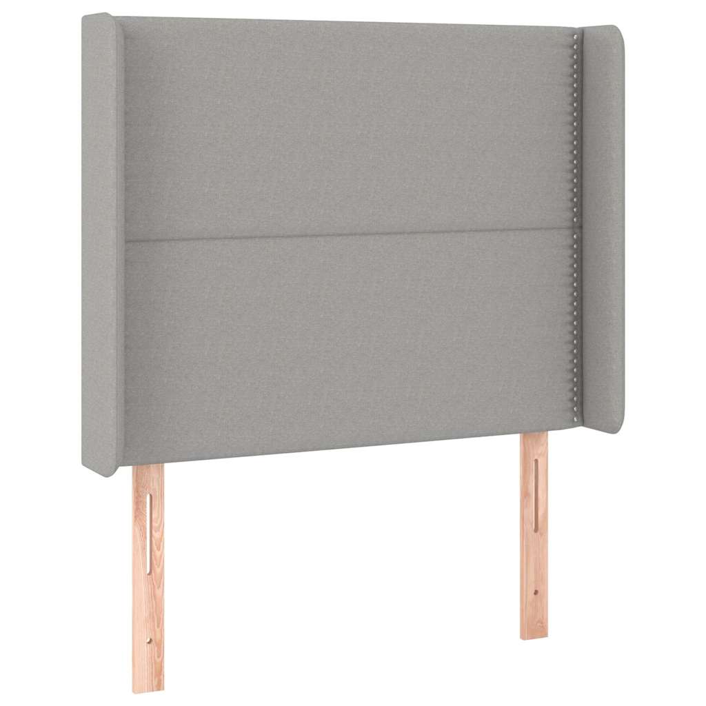 Box spring krevet s madracem svjetlosivi 90x190 cm od tkanine
