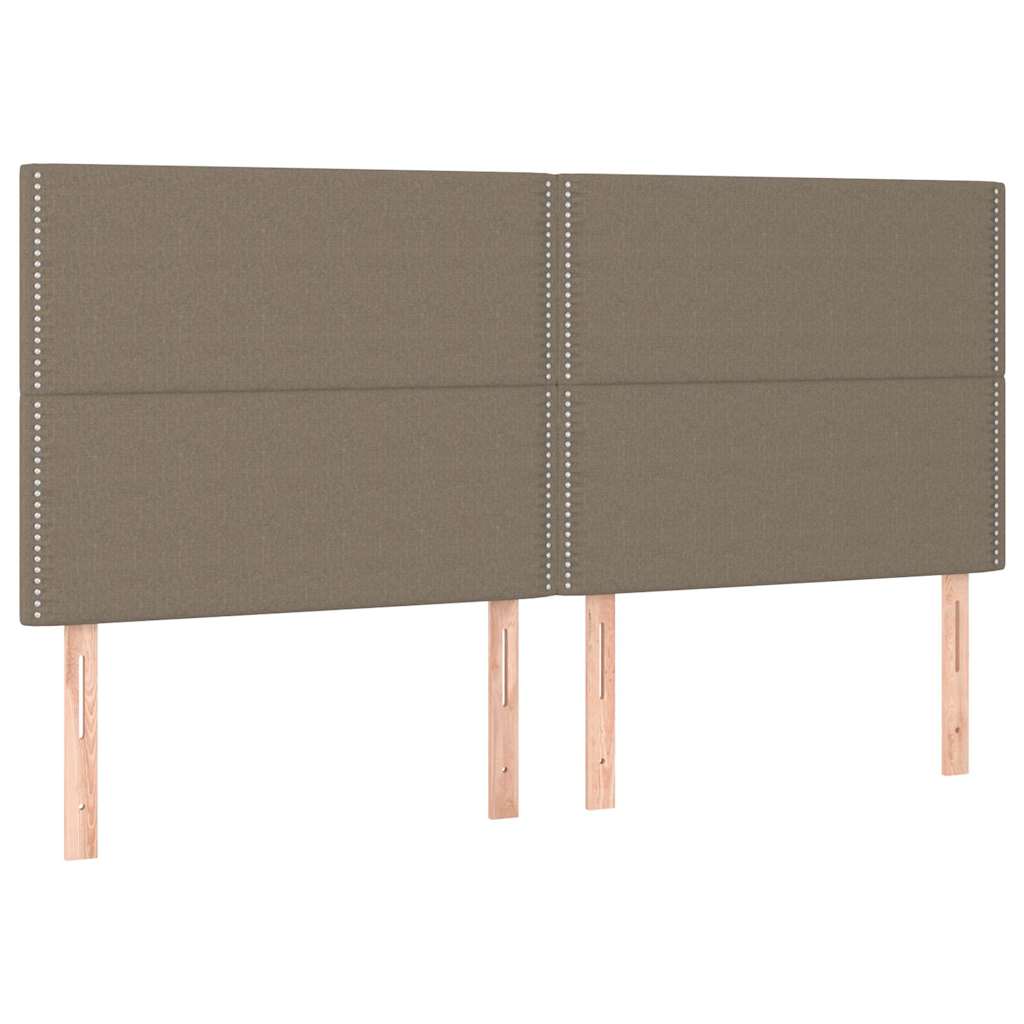 Krevet s oprugama i madracem smeđesivi 200x200 cm od tkanine