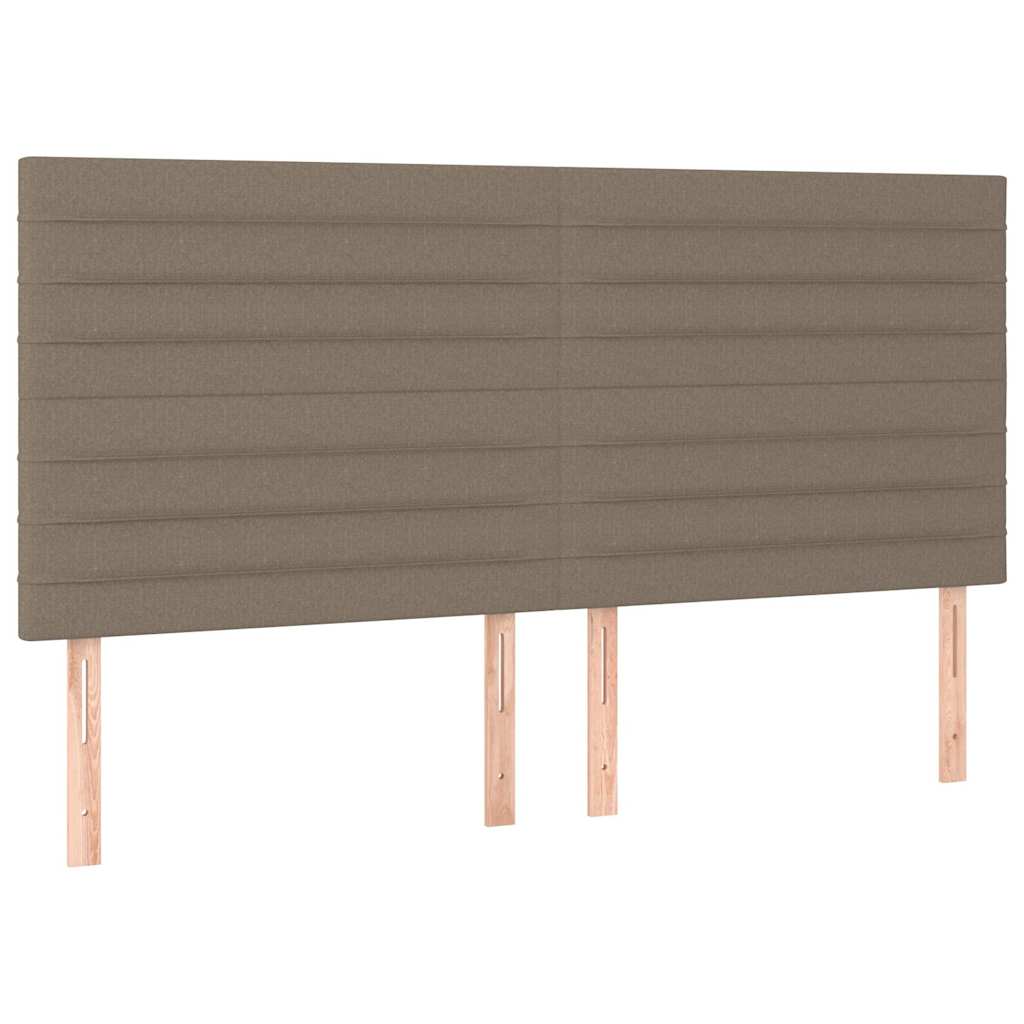 Krevet s oprugama i madracem smeđesivi 200x200 cm od tkanine