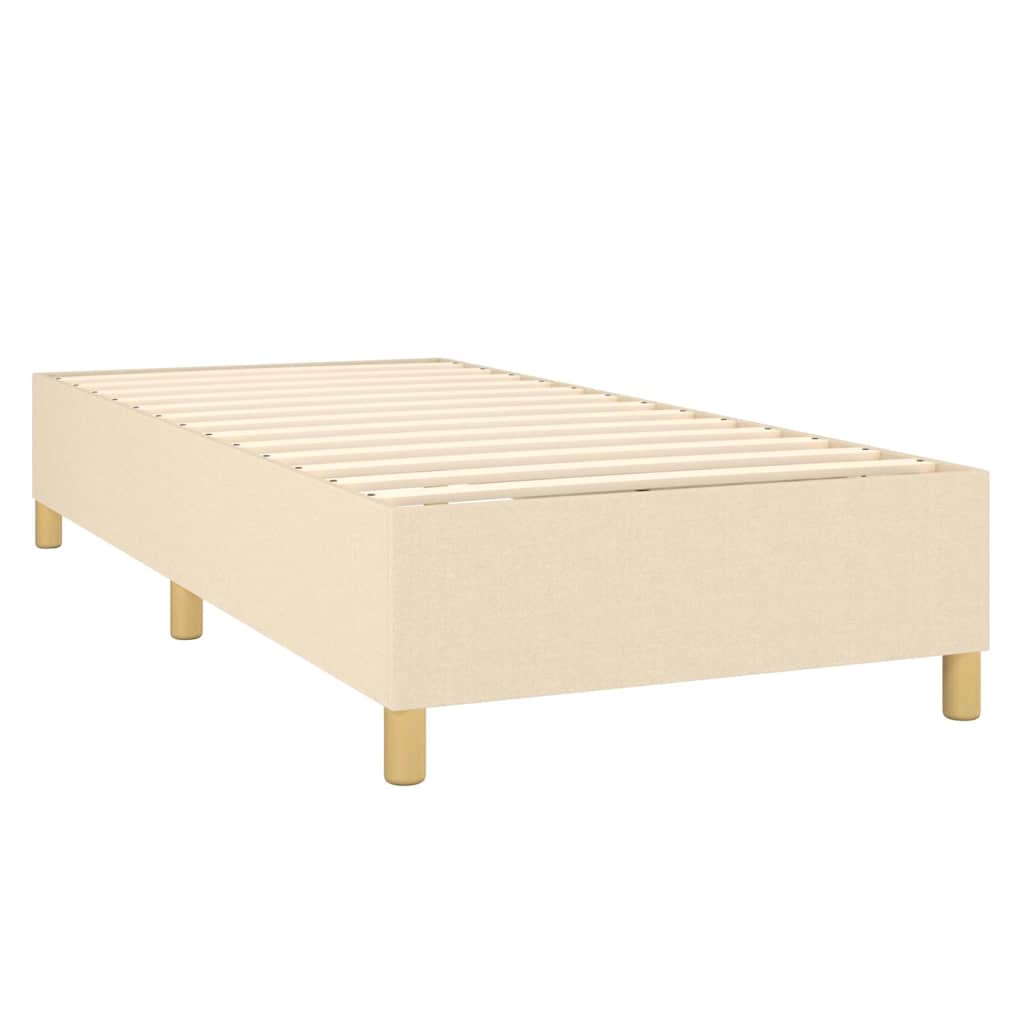 Krevet s oprugama i madracem krem 90 x 200 cm od tkanine