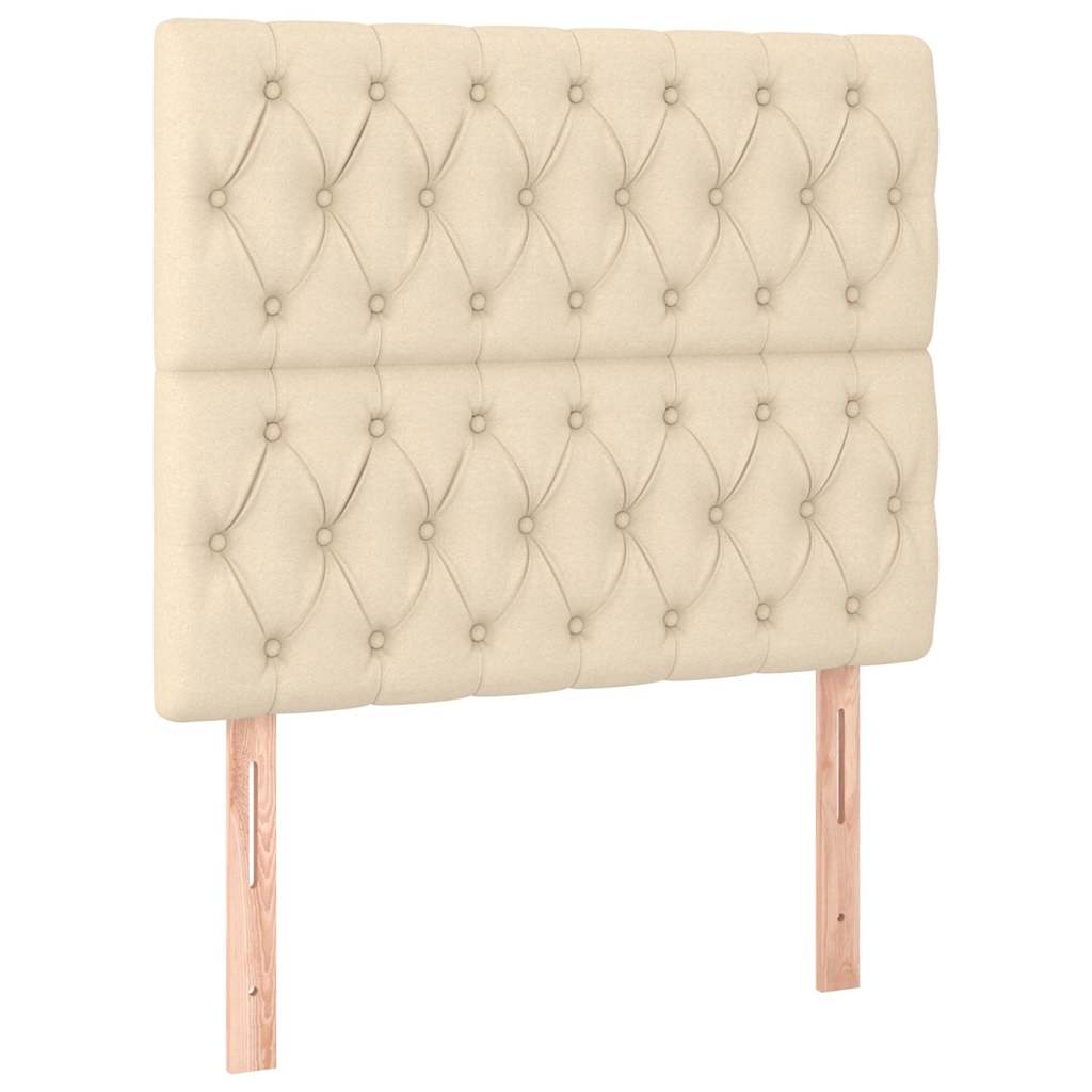 Krevet s oprugama i madracem krem 90 x 200 cm od tkanine