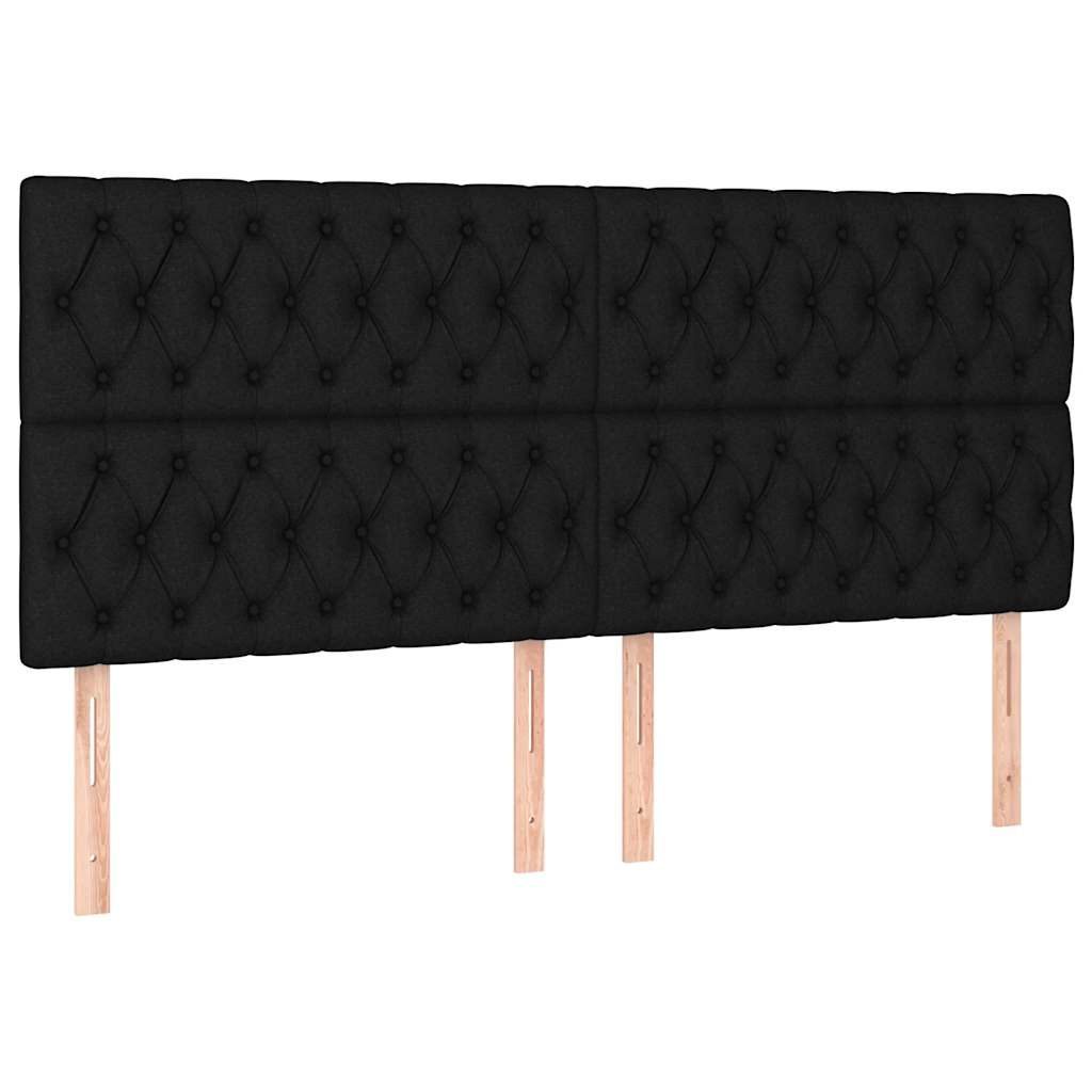 Krevet s oprugama i madracem crni 180x200 cm od tkanine