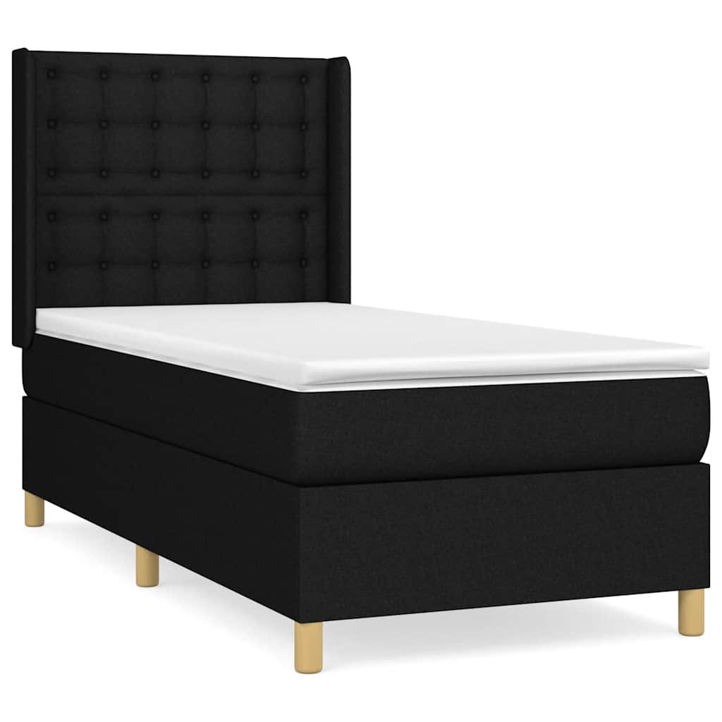 Box spring krevet s madracem crni 80 x 200 cm od tkanine