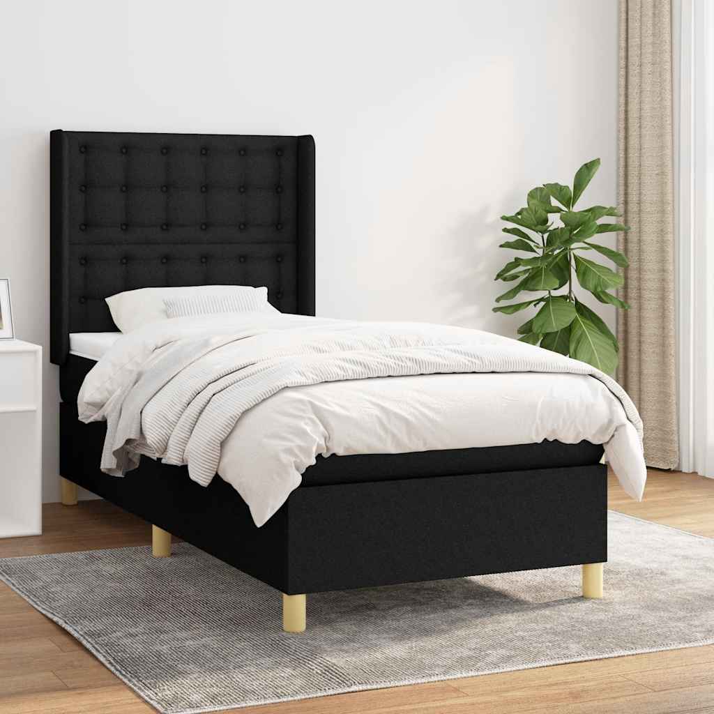 Box spring krevet s madracem crni 80 x 200 cm od tkanine