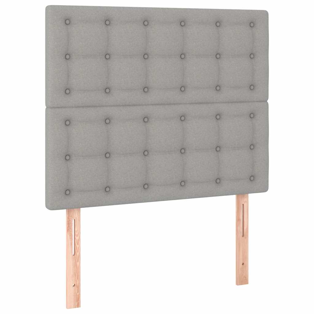 Box spring krevet s madracem svjetlosivi 90x190 cm od tkanine