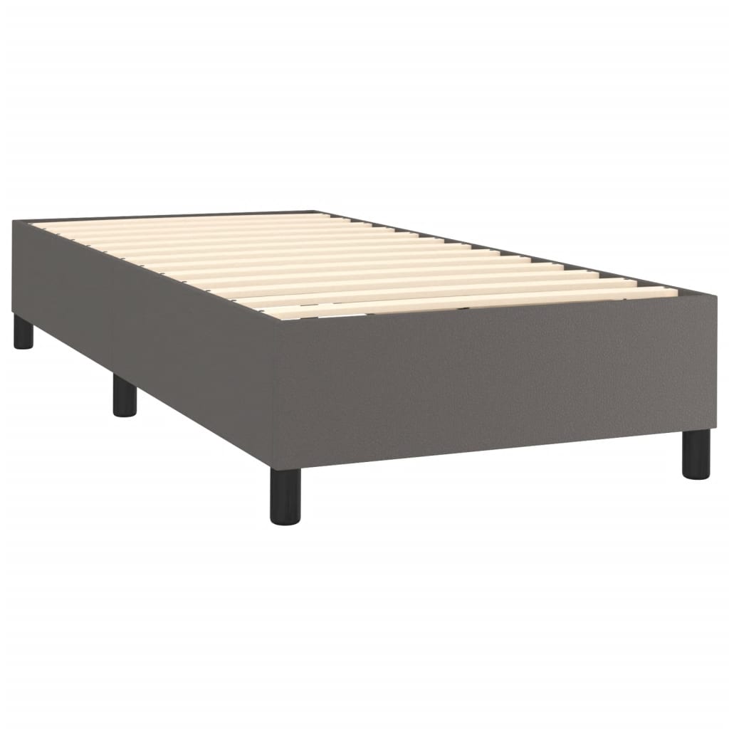 Krevet s oprugama i madracem sivi 100x200 cm od umjetne kože